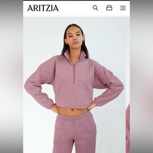 Aritzia polar 1/2 zip sweater size 2xs color soft orchid